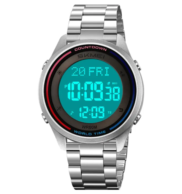 Годинник чоловічий наручний спортивний Skmei 2412 зі сталевим браслетом (Сріблястий) Вінниця - фото 3