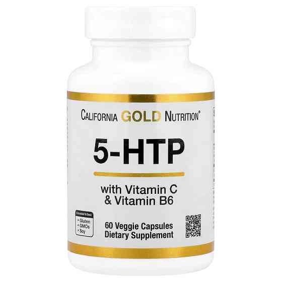 5-HTP с витамином B6 и витамином C California Gold Nutrition 5-HTP with Vitamin B6 & Vitamin C, 60 Veggie Capsules Луцк