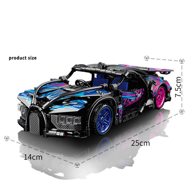 Конструктор Lele Brother Bugatti Chiron CyberPunk, 473 деталей совместимый с lego лего Киев - изображение 1