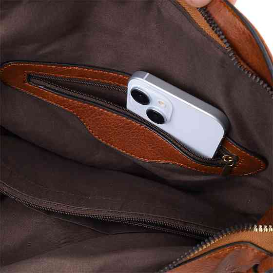 Жіноча сумка великого розміру з екошкіри Vintage sale_15140 Коричневий Київ