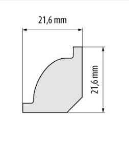 Плинтус под покраску из дюрополимера Элегант LPC - 01 (2,44м.п.) 21,6х21,6мм Днепр