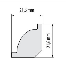 Плинтус под покраску из дюрополимера Элегант LPC - 01 (2,44м.п.) 21,6х21,6мм Днепр - изображение 2