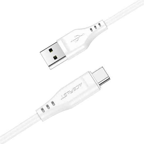 Кабель ACEFAST C3-04 USB to Type-C 3A, 1.2m, TPE, TPE connectors, White Київ
