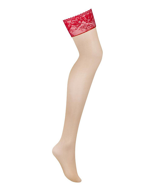 Чулки под пояс с широким кружевом Obsessive Lacelove stockings XL/2XL Sex Aura Киев - изображение 3