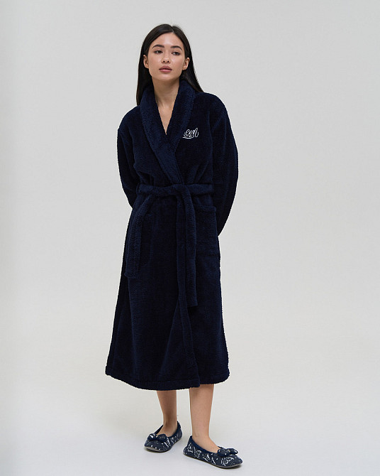 Теплий однотонний жіночий халат Nicoletta Queen — Велюрсофт 94118 S Київ - фото 1