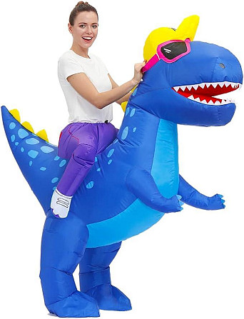 Надувний костюм динозавра T-REX для дорослих, карнавальний костюм для Хелловіну, вечірки, косплею, Д Київ - фото 2