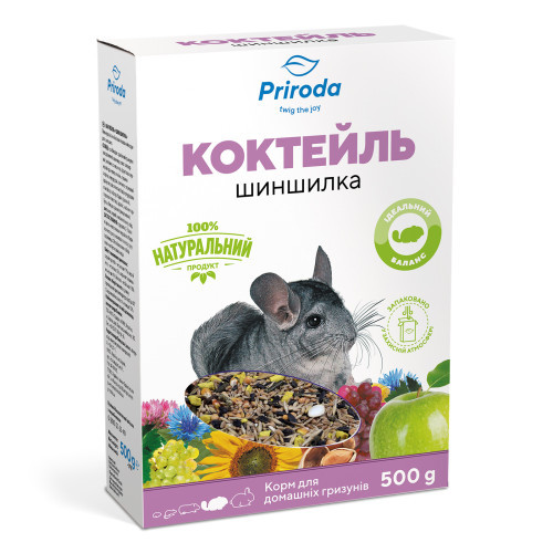 Корм Природа Коктейль Шиншилка для шиншилл и других декоративных грызунов 500 г Киев - изображение 1