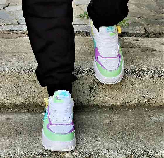 Кроссовки Nike Force Белые Женские Кожаные Форсы Цветные Найк (размеры: 36,37,38,39,40) - 2 Днепр