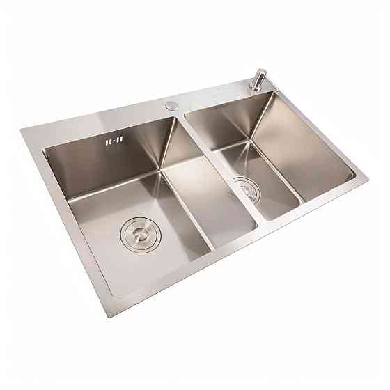 VALESO Кухонна мийка нержавійка CM 78*48 VALESO Handmade на дві чаші (круглий сифон, 3.0/0.8) Коломыя