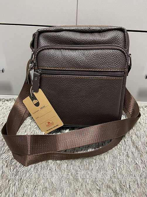 Компактна чоловіча сумка на плече з натуральної шкіри VIntage Київ - фото 9