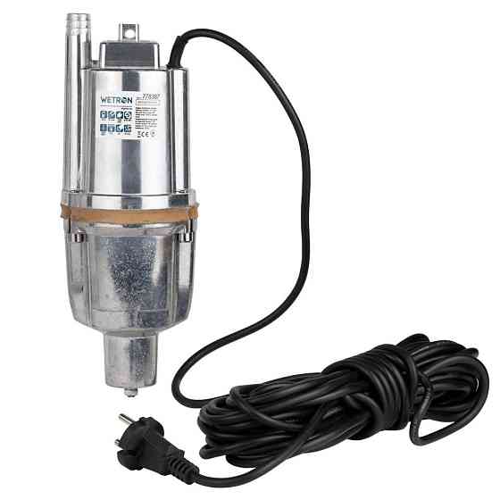 Насос вібраційний 0.25кВт H 75м Q 18л/хв Ø100мм 10м кабелю нижній вхід WETRON WVM60-1 (778387) Рівне