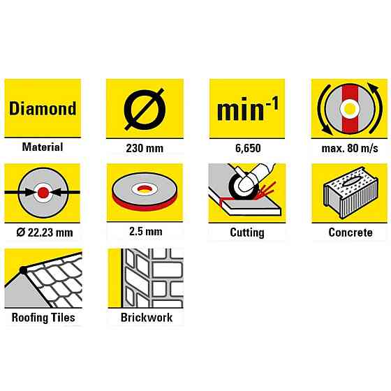 Диск отрезной алмазный Trotec Turbo Cutting Edge 230х22.23х2.5 (6225001221) Винница