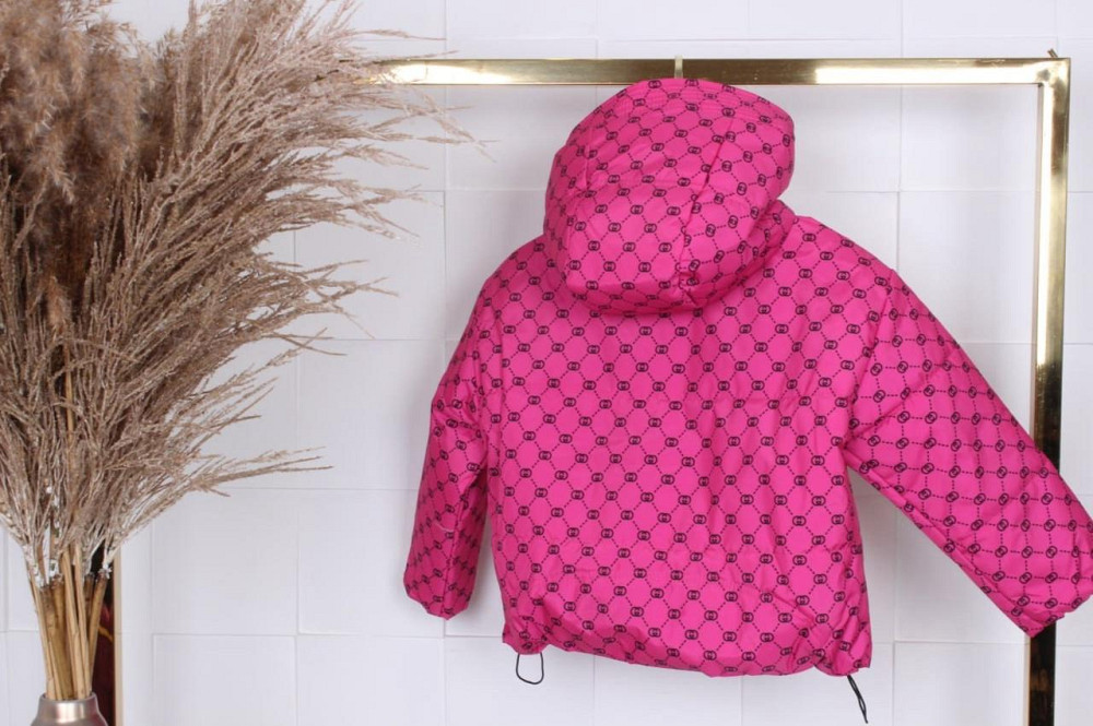 Демисезонная курточка для девочки оверсайз малиновая 116,122,128,134,140 Николаев - изображение 2