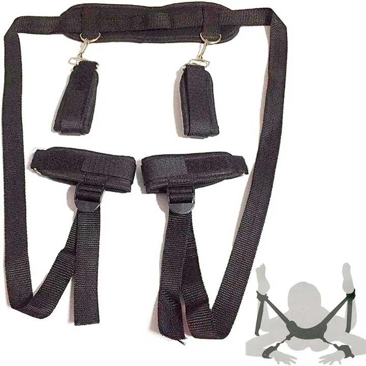 БДСМ бандаж для фиксации рук и ног - Черный - Cадо-мазо Винница - изображение 7