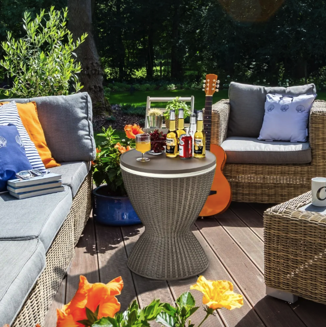 Стіл-холодильник Costway Curver з регульованою висотою 30L коричневий Киев - изображение 4