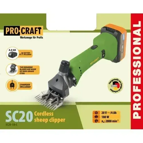 Акумуляторна машинка для стрижки овець Procraft SC20 (з 1 акб) Коломия