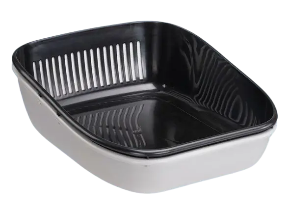 Лоток із двома піддонами для кішок Ferplast Birda Basic Sanitized (Ферпласт Бірба Базик) Сірий Запоріжжя - фото 1