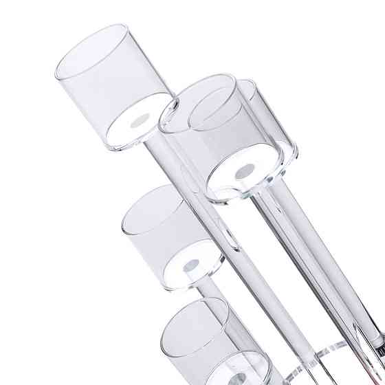 Підсвічник скляний на 5 свічок 16×38 см підсвічник декоративний прозорий на ніжці HP-4-14 Коломия