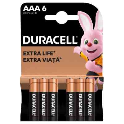 Батарейка Duracell AAA лужні 6 шт. в упаковці (5000394107472 / 81483511) Винница