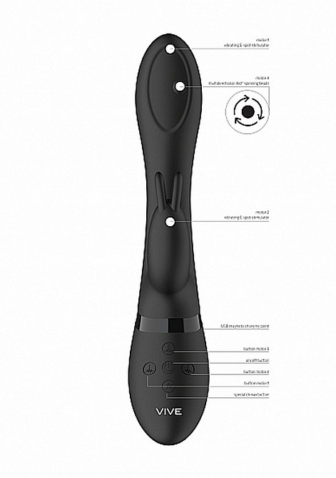 Силиконовый вибратор-кролик Mira - Spinning G-spot Rabbit с ротацией и стимуляцией точки G Sex Aura Киев - изображение 4
