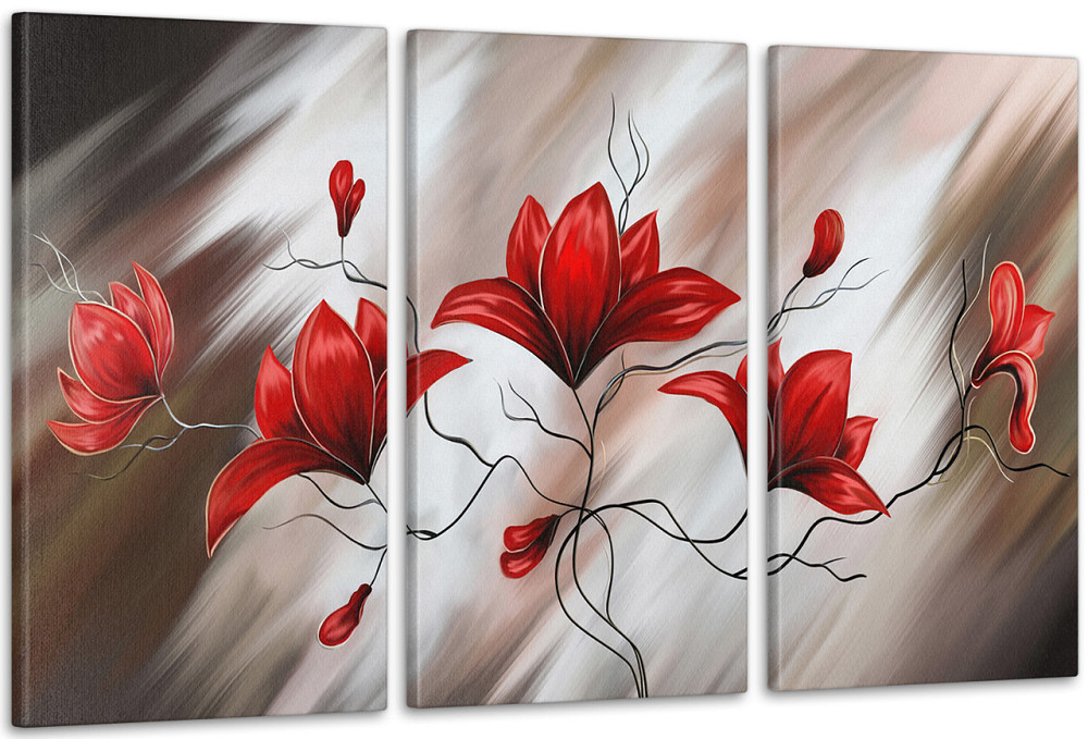 Модульная картина Абстракция Цветы Аrt-160_3А 100x150 см Киев - изображение 1