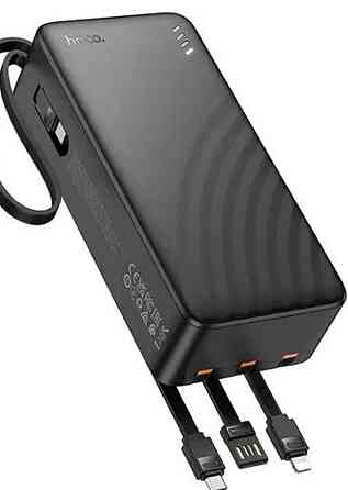 Павербанк 30000mAh з вбудованими кабелями HOCO J146B є ОПТ, дропшипінг. Київ
