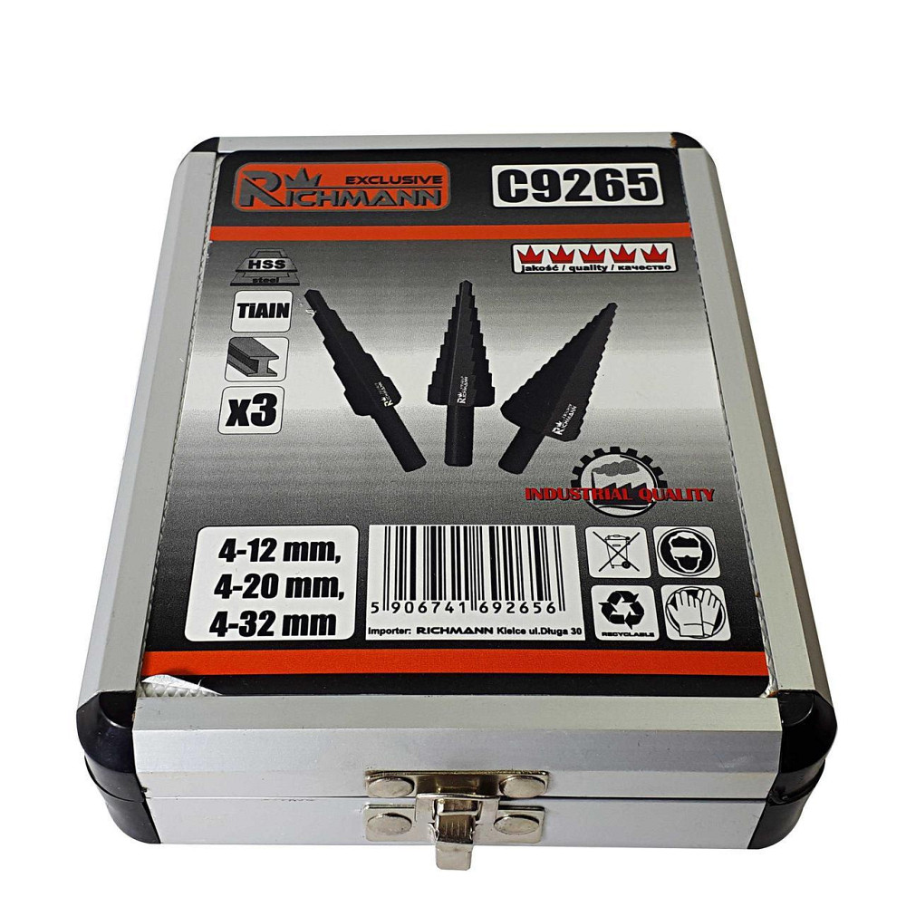 Набір свердел для металу, конусні, 4-32 мм, 3 шт., Richmann (C9265) Коломия - фото 1