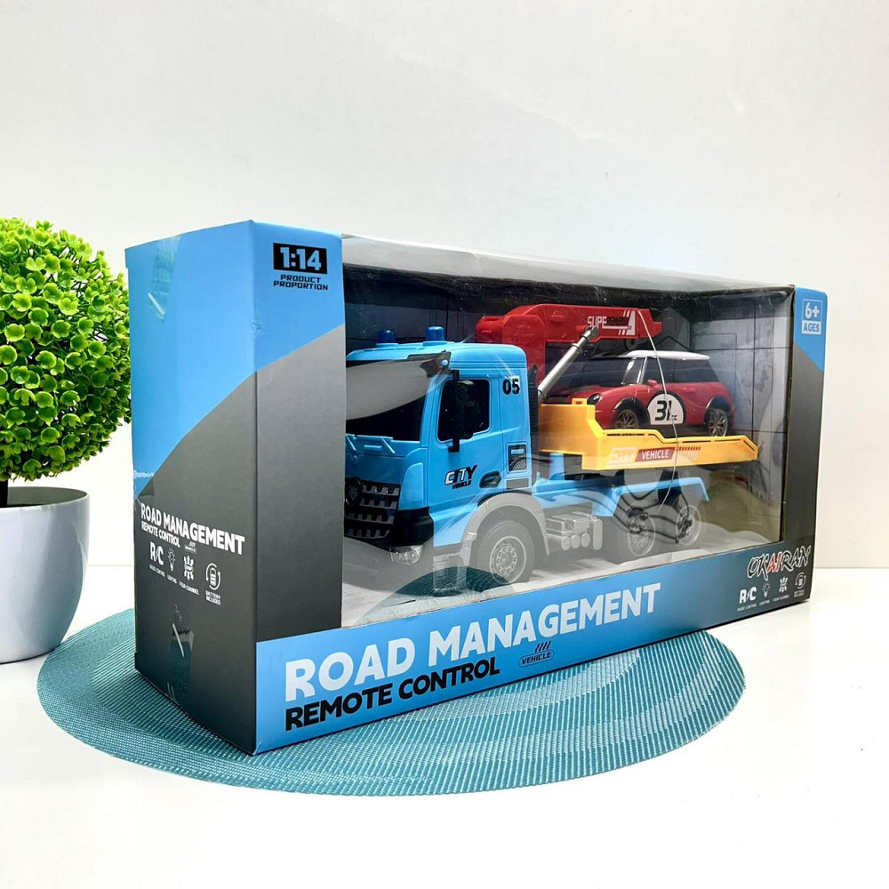 Машина Екскаватор на радіокеруванні масштаб 1:14 30 см Блакитна з червоним (YJ-118-3-5) Чернігів - фото 2