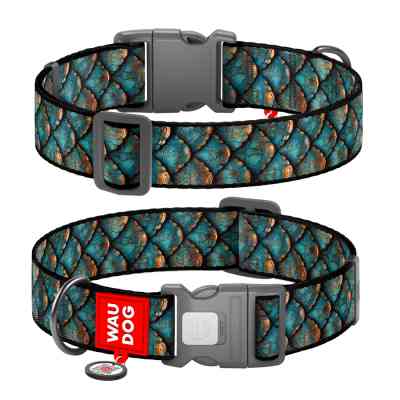 Ошейник для животных WAUDOG Nylon с QR адресником "Луска" пластиковый фастекс XL (283-0179) Винница