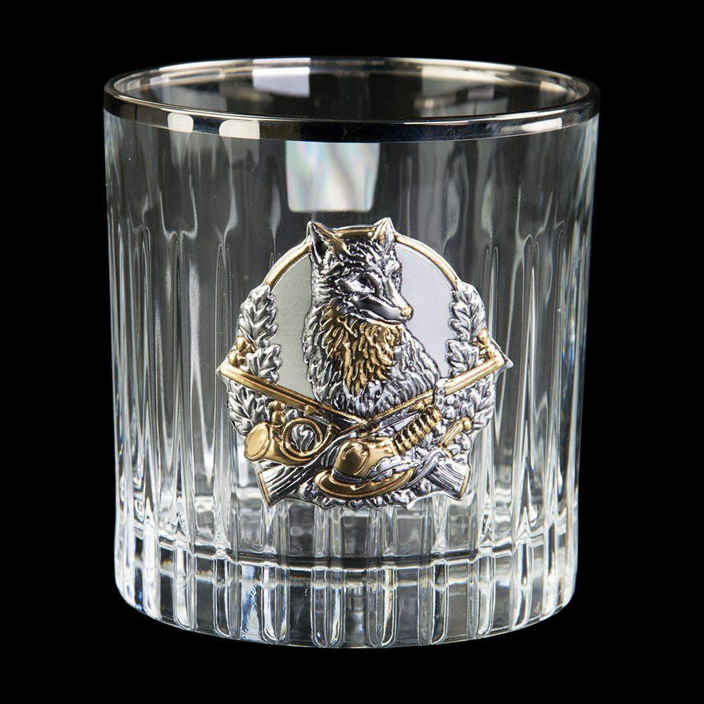 Набір для віскі «Мисливець» графин, 4 склянки кришталь, срібло, золото Рівне - фото 3