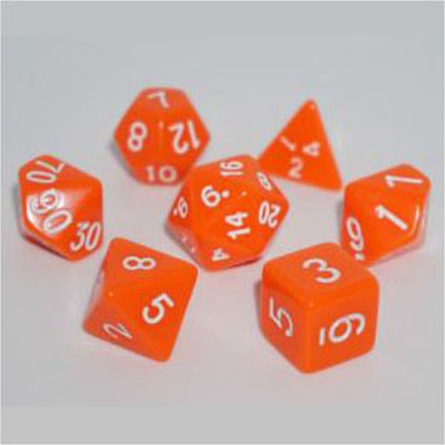 Набор кубиков для настольных игр Games 7 Days Opaque 7 Dice Set - Orange (7 шт.) (g7dopaq03) Винница - изображение 1