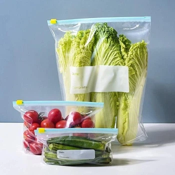 Пакети-зіпери набір для зберігання та заморозки із замком Zip-Lock (3 розміри, 30 шт в упаковці) Харків