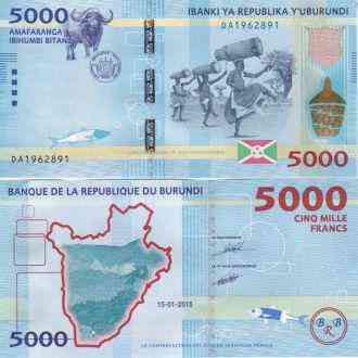 Бурунди/Burundi 5000 Francs 2015 Полтава