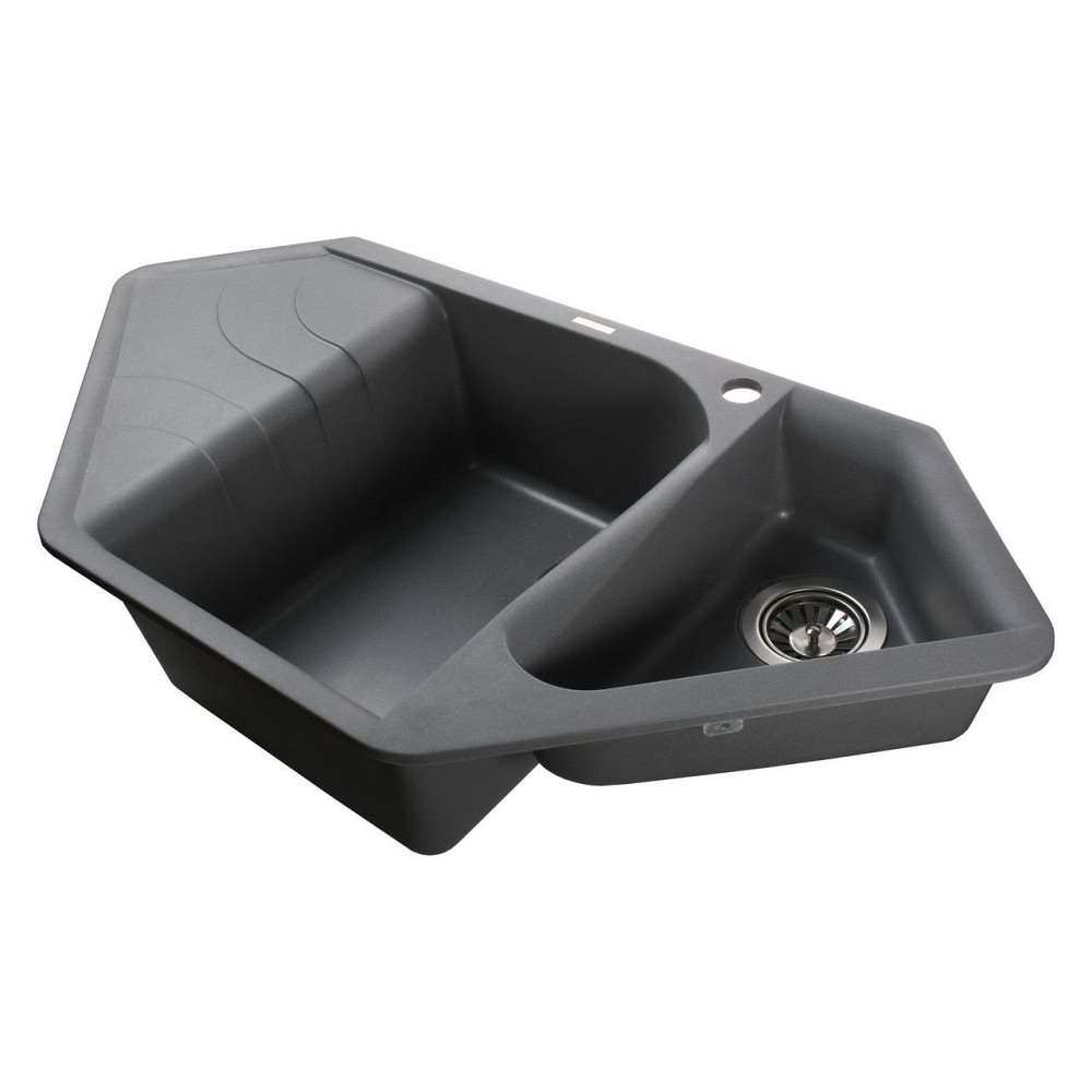 Гранітна мийка Globus Lux GARDA сірий металік 1000х500мм-А0003 (000002992) Київ - фото 2