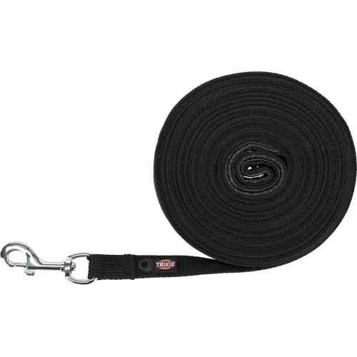 Повідець Trixie для собак котон M–L 10 м х 20 мм чорний Київ