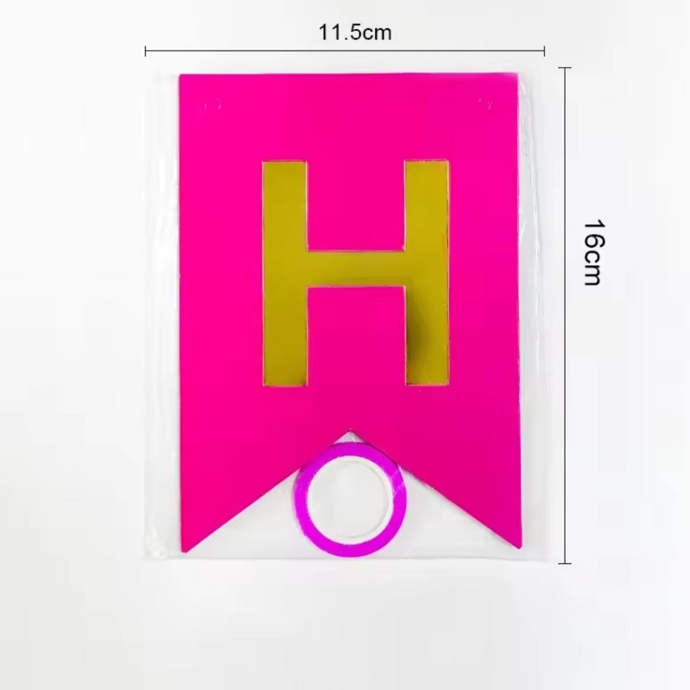 Гірлянда малинова прапорці happy birthday 2,8 м Київ - фото 2