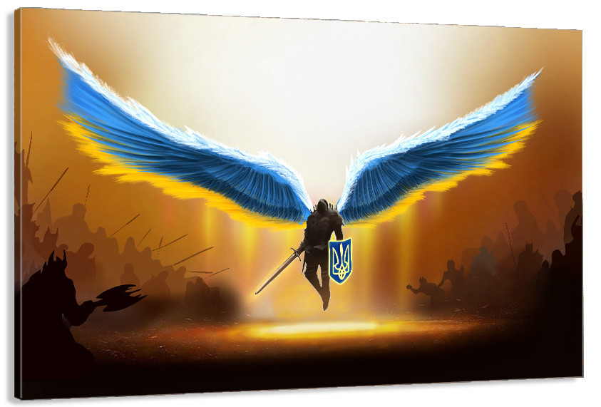 Картина полотно у вітальню / спальню  Янголи України   MLP_341 ( 60х30см ) 60x100 см Київ - фото 1