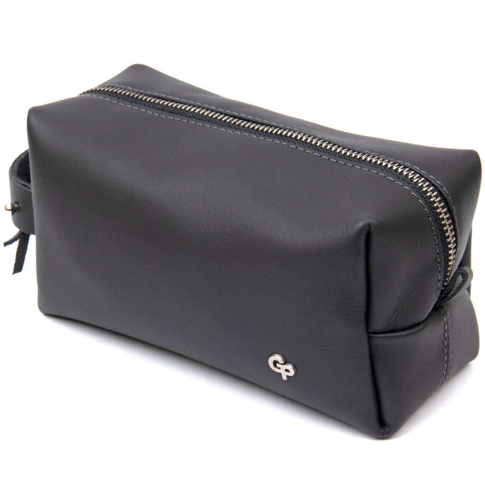 Матовий чоловічий шкіряний несесер GRANDE PELLE 11509 Чорний Київ - фото 1