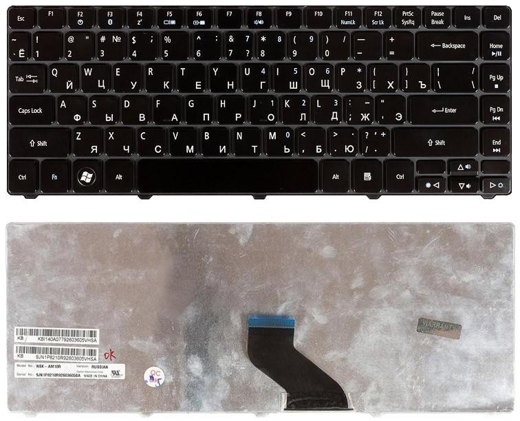 Клавиатура для ноутбука Acer Aspire (3810T) Black, Glossy, RU Вінниця - фото 1