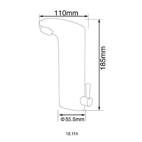 Змішувач сенсорний для умивальника HOTEC 19.114-DC/AC (220V/6V) з трансформатором,латунний Hot/Cold Київ