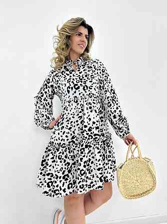 Легка жіноча сукня оверсайз "Lichi" оптом | Батал | Розпродаж моделі Білий, 50-52 Київ