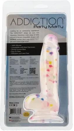 Фалоімітатор з конфетті ADDICTION - PARTY MARTY 7.5″ - FROST & CONFETTI, 19 см, силікон Львів