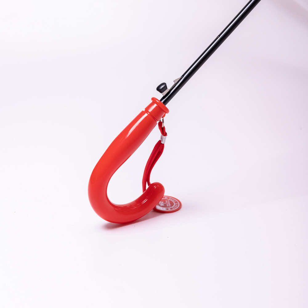 Класична дитяча парасолька-тростина напівавтомат з поліестеру 8 спиць діаметр 82 см Червона HP-23-9R Коломыя - изображение 4