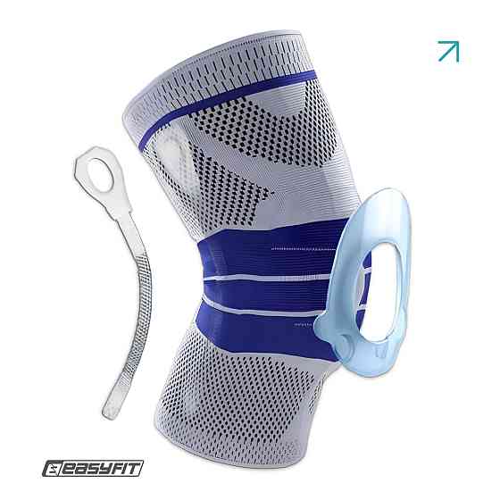 Бандаж (фіксатор) колінного суглоба з ребрами жорсткості та силіконовою вставкою. Розмір L Коломия