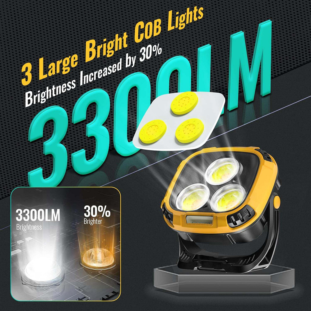 Прожектор фонарь кемпинг W891-1-3COB(White+Yellow)+5SMD(Red) Power bank ZJ-74 Львов - изображение 3