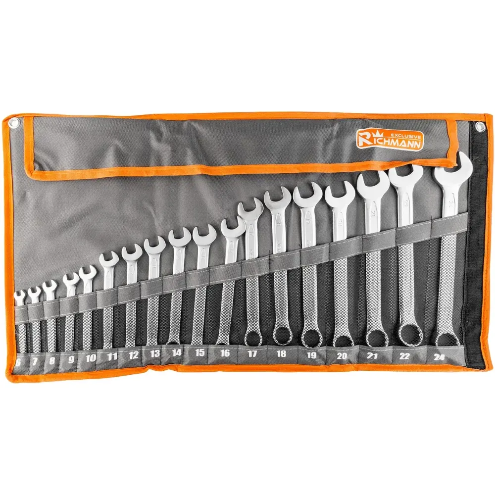 Набір ключів ріжково-накидних Richmann 18 шт. 6-24 мм в чохлі (C8343) Коломия - фото 2