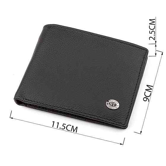 Чоловічий гаманець ST Leather 18352 (ST-1) натуральна шкіра Чорний Київ