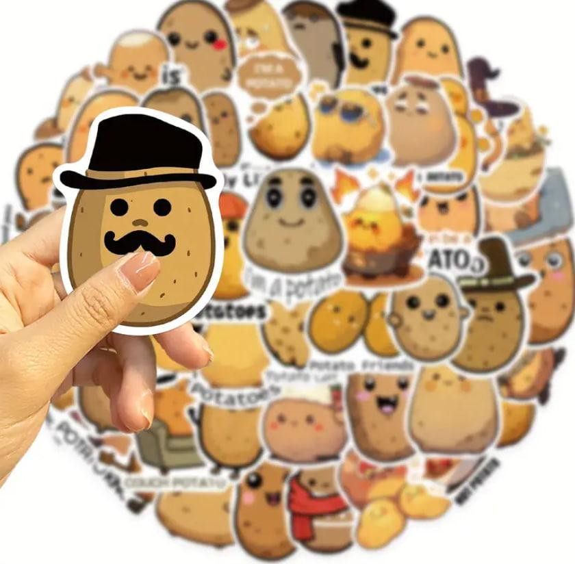 Наклейки "Картопля". Стікери "Potato". Водонепроникні мемні наклейки для пляшки води, комп'ютера, 50 Київ - фото 2
