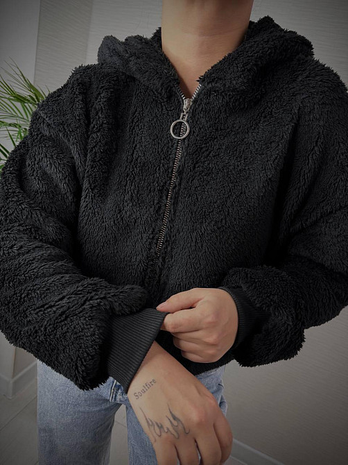 Жіноча стильна повсякденна плюшева худі хутро Одеса - фото 3