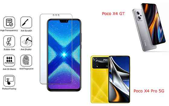Защитное стекло NeoGlass для Poco X4 GT, Poco X4 Pro 5G – ультрапрозрачное и устойчивое Киев